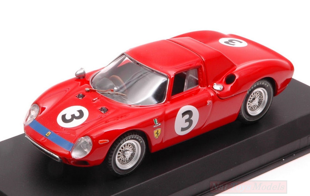 MODELE REDUIT COMPATIBLE AVEC FERRARI 250 LM N.3 WINN.12 H SURFERS PAR.1966 J.STEWART-A.BUCHANAN 1:43 MEILLEUR MODELE BT9661