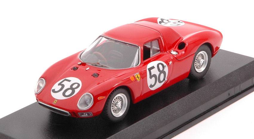 MODELLINO IN SCALA COMPATIBILE CON FERRARI 250 LM N.A.R.T. N.58 LM 1964 J.RINDT-D.PIPER 1:43 BEST MODEL BT9478-2