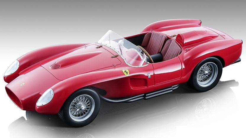 MODELLINO IN SCALA COMPATIBILE CON FERRARI 250 TR PONTOON-FENDER PRESS VERSION 1957 RED 1:18 TECNOMODEL TMD18254A