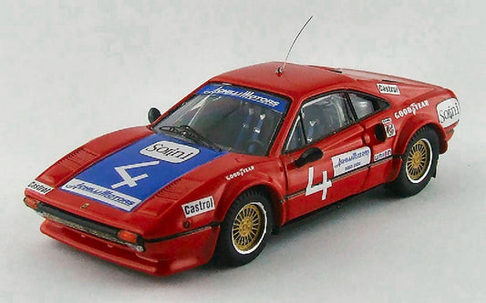 SCALE MODEL COMPATIBLE WITH FERRARI 308 GTB COUPE N.4 59th DAYTONA 1978 MALLET-ROM.-BONDURANT 1:43 BEST MODEL BT9543