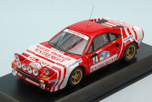 SCALE MODEL COMPATIBLE WITH FERRARI 308 GTB GR.4 N.2 WINNER TARGA FLORIO 1981 ANDRUET-"TIBER" 1:43 BEST MODEL BT9628