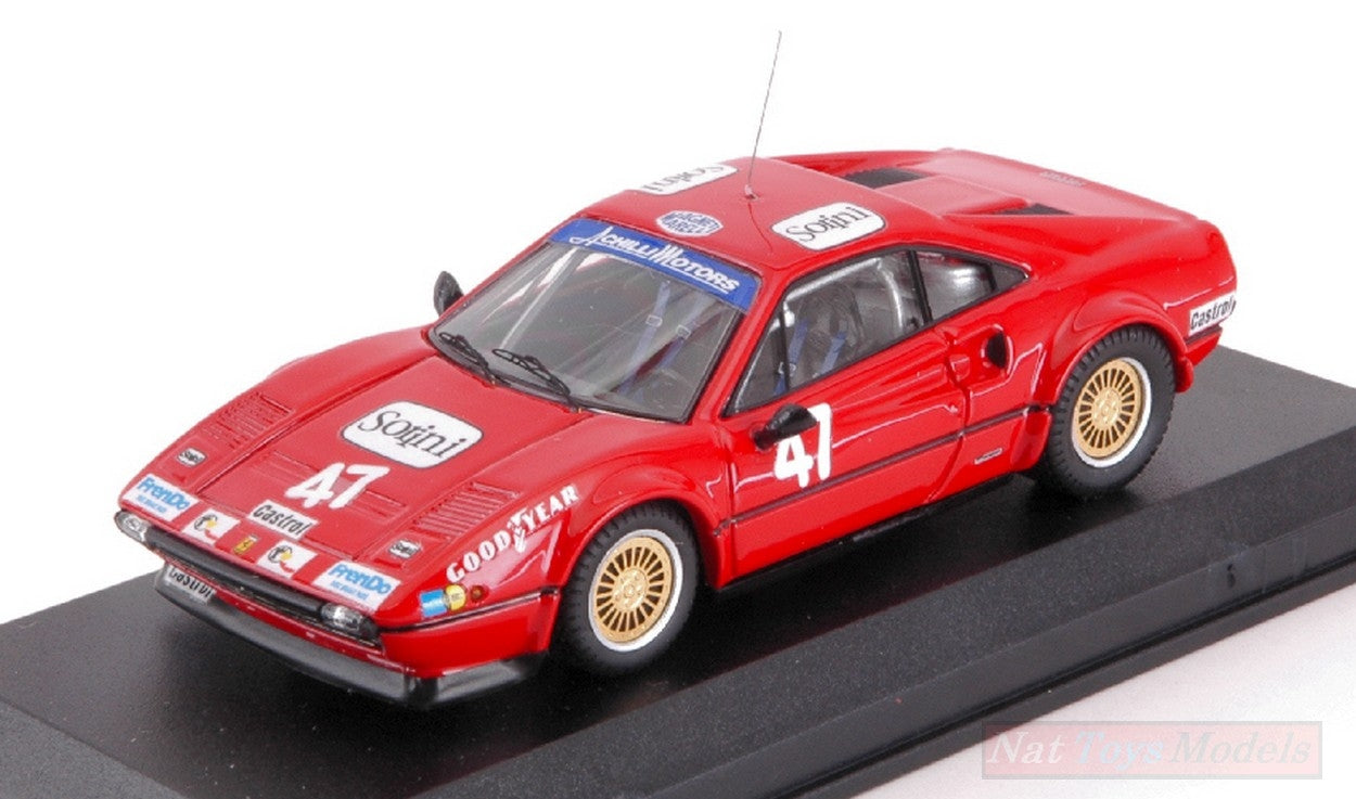 MODELE REDUIT COMPATIBLE AVEC FERRARI 308 GTB Gr.4 N.47 VAINQUEUR VALLELUNGA 1978 C.FACETTI 1:43 MEILLEUR MODELE BT9746