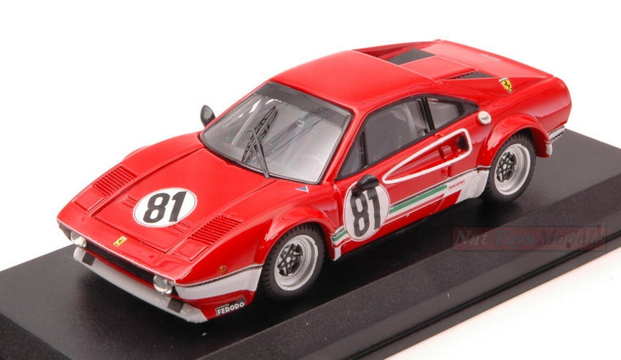 MODELLINO IN SCALA COMPATIBILE CON FERRARI 308 GTB LM N.81 BENELUX ZOLDER 1976 M.DANTINNE 1:43 BEST MODEL BT9679