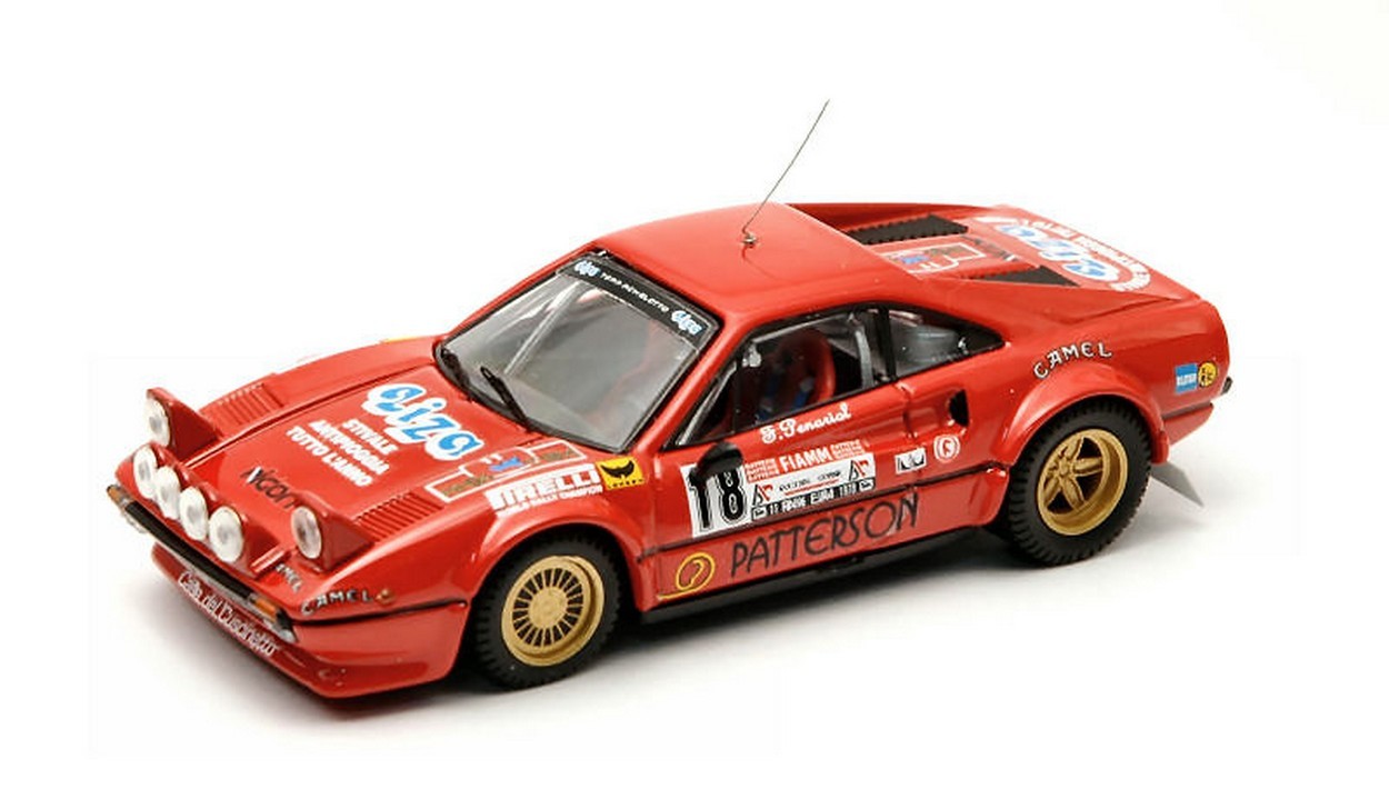 MODELLINO IN SCALA COMPATIBILE CON FERRARI 308 GTB N.18 RETIRED ELBA 1978 R.LIVIERO-F.PENARIOL 1:43 BEST MODEL BT9321