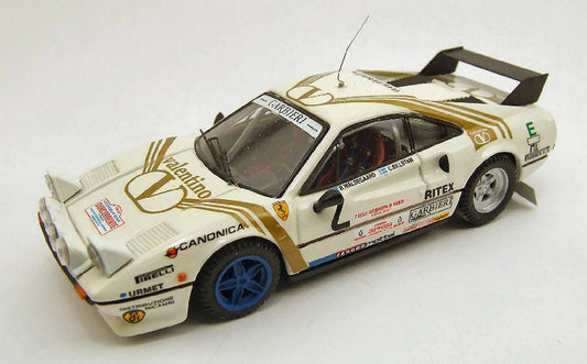 MODELLINO IN SCALA COMPATIBILE CON FERRARI 308 GTB N.2 3rd RALLY MONZA 1984 B.WALDEGAARD-C.BILLSTAM 1:43 BEST MODEL BT9354