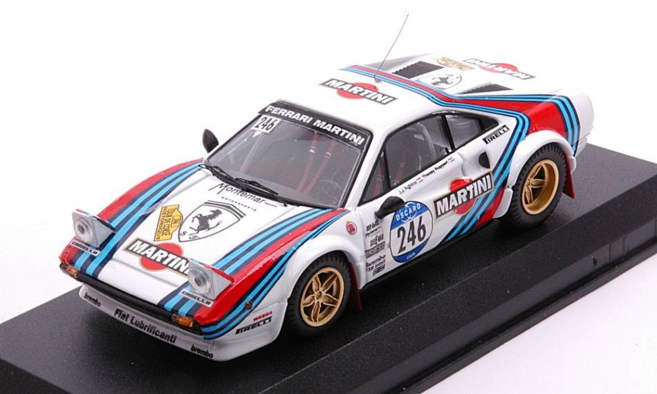 SCALE MODEL COMPATIBLE WITH FERRARI 308 GTB N.246 TOUR DE CORSE HISTORIQUE 2012 AGHINA-RUPERT 1:43 BEST MODEL BT9834