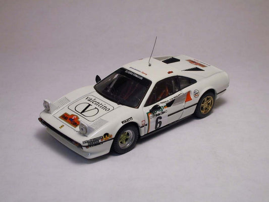 MODELE REDUIT COMPATIBLE AVEC FERRARI 308 GTB N.6 6ème RALLYE D'ELBE 1985 ERCOLANI-ROGGIA 1:43 MEILLEUR MODELE BT9207