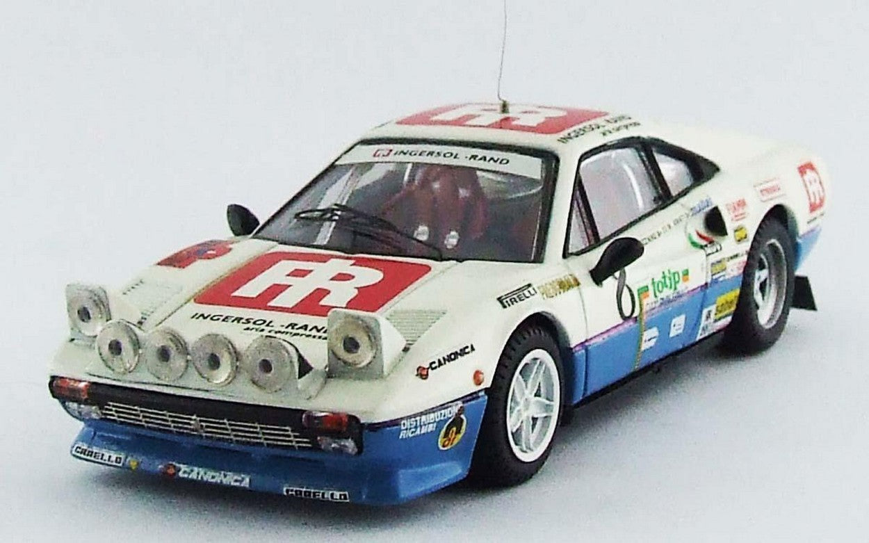 MODELLINO IN SCALA COMPATIBILE CON FERRARI 308 GTB N.8 6th RALLY ELBA 1984 F.ORMEZZANO-M.AMATI 1:43 BEST MODEL BT9218