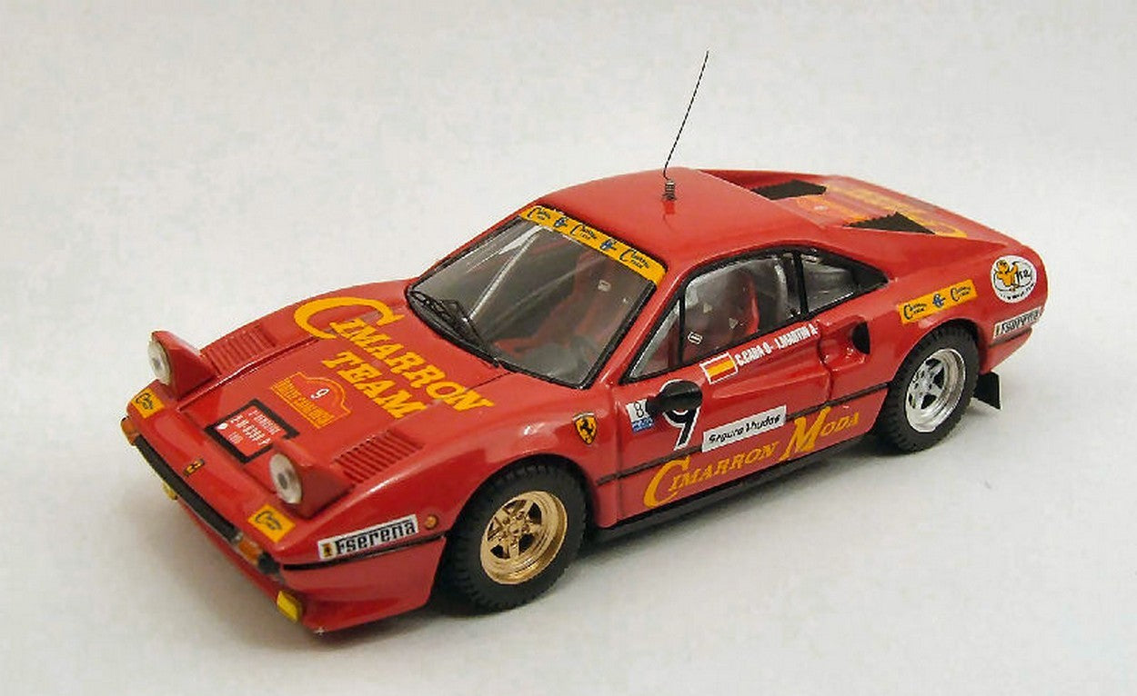 MODELLINO IN SCALA COMPATIBILE CON FERRARI 308 GTB N.9 ACCIDENT CATALUNYA 1985 C.CABA-J.MARTIN 1:43 BEST MODEL BT9411