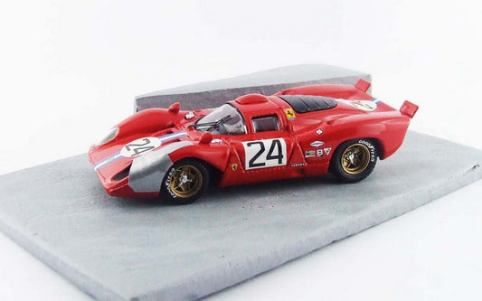 SCALE MODEL COMPATIBLE WITH FERRARI 312 P COUPE N.24 4th DAYTONA 1970 PARKES-POSEY DIORAMA 1:43 BEST MODEL BT9609