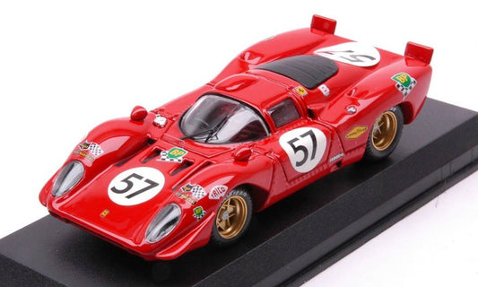 MODELLINO IN SCALA COMPATIBILE CON FERRARI 312 P COUPE' N.57 LM 1970 ADAMOWICZ-PARSONS 1:43 BEST MODEL BT9290-2