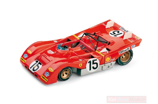 MODELLINO IN SCALA COMPATIBILE CON FERRARI 312 PB N.15 1000 Km MONZA 1971 ICKX-REGAZZONI 1:43 BRUMM BM0259