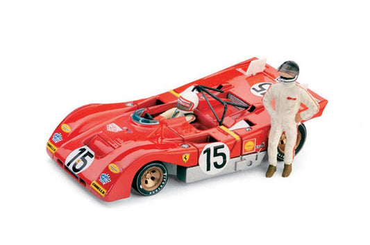 SCALE MODEL COMPATIBLE WITH FERRARI 312 PB N.15 ACCIDENT MONZA 1971 ICKX-REGAZZONI +2 DRIVERS 1:43 BRUMM BM0259CH