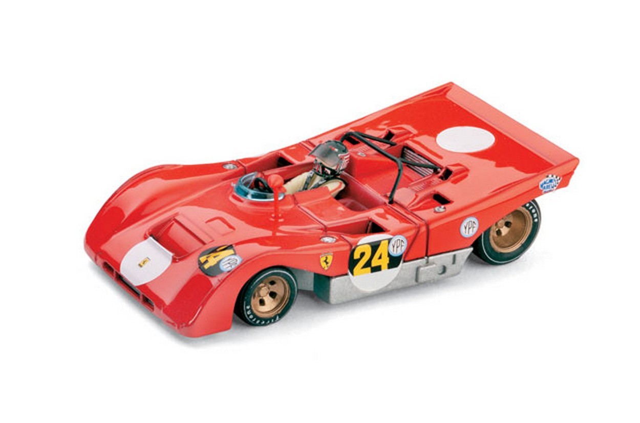 SCALE MODEL COMPATIBLE WITH FERRARI 312 PB N.24 1000 Km B.AIRES 1971 I.GIUNTI (FATAL ACCIDENT) 1:43 BRUMM BM0258CH