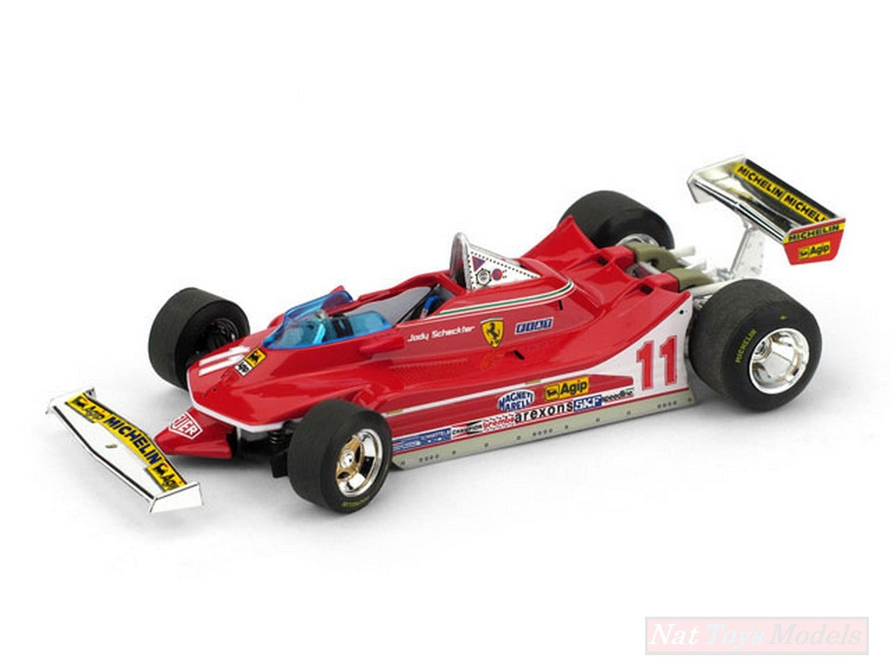 MODELLINO IN SCALA COMPATIBILE CON FERRARI 312 T4 J.SCHECKTER 1979 N.11 WORLD CHAMPION RUOTE STERZANTI 1:43 BRUMM BM0511-RS