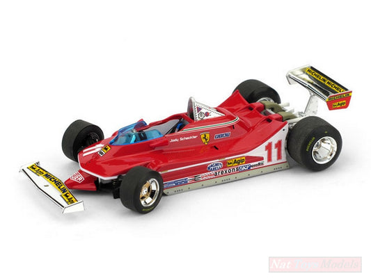 MODELLINO IN SCALA COMPATIBILE CON FERRARI 312 T4 J.SCHECKTER 1979 N.11 WORLD CHAMPION RUOTE STERZANTI 1:43 BRUMM BM0511-RS