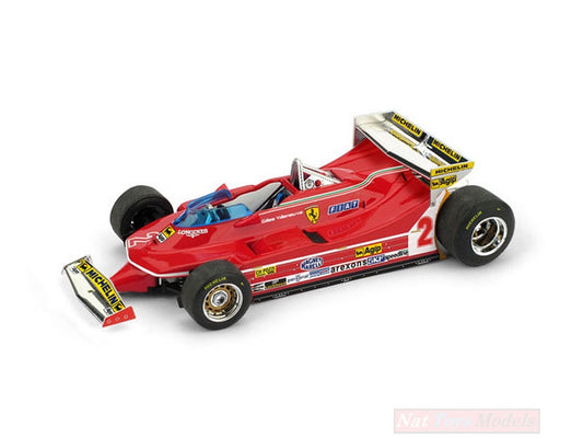 SCALE MODEL COMPATIBLE WITH FERRARI 312 T5 G.VILLENEUVE 1980 N.2 5th MONACO GP 1:43 BRUMM BM0577