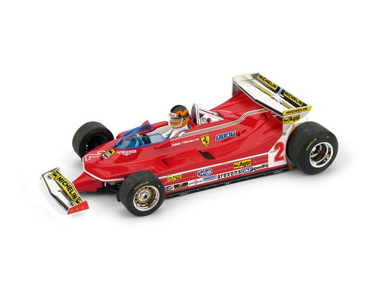 MODELLINO IN SCALA COMPATIBILE CON FERRARI 312 T5 G.VILLENEUVE 1980 N.2 5th MONACO GP + PILOTE 1:43 BRUMM BM0577CH