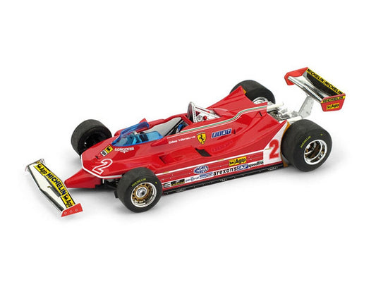 SCALE MODEL COMPATIBLE WITH FERRARI 312 T5 G.VILLENEUVE 1980 N.2 BRAZIL GP 1:43 BRUMM BM0575