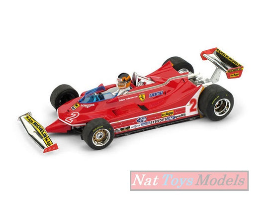 SCALE MODEL COMPATIBLE WITH FERRARI 312 T5 G.VILLENEUVE 1980 N.2 BRAZIL GP + PILOTE 1:43 BRUMM BM0575CH