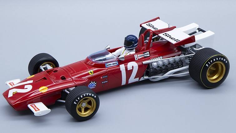 MODELLINO IN SCALA COMPATIBILE CON FERRARI 312B N.12 WINNER GP AUSTRIA 1970 J.ICKX W/DRIVER 1:18 TECNOMODEL TMD18064B