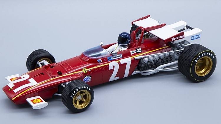 MODELLINO IN SCALA COMPATIBILE CON FERRARI 312B N.27 BELGIO GP 1970 J.ICKX W/DRIVER 1:18 TECNOMODEL TMD18064C