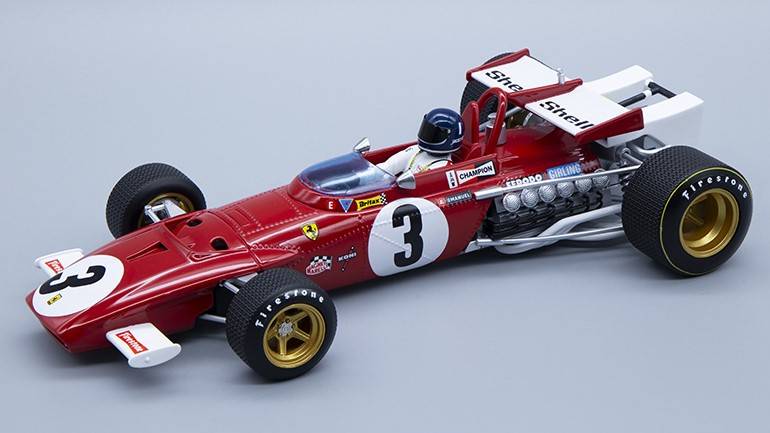 MODELLINO IN SCALA COMPATIBILE CON FERRARI 312B N.3 WINNER GP MEXICO 1970 J.ICKX W/DRIVER 1:18 TECNOMODEL TMD18064D