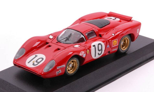 MODELLINO IN SCALA COMPATIBILE CON FERRARI 312P COUPE' N.19 LM 1969 AMON-SCHETTY 1:43 BEST MODEL BT9152-2