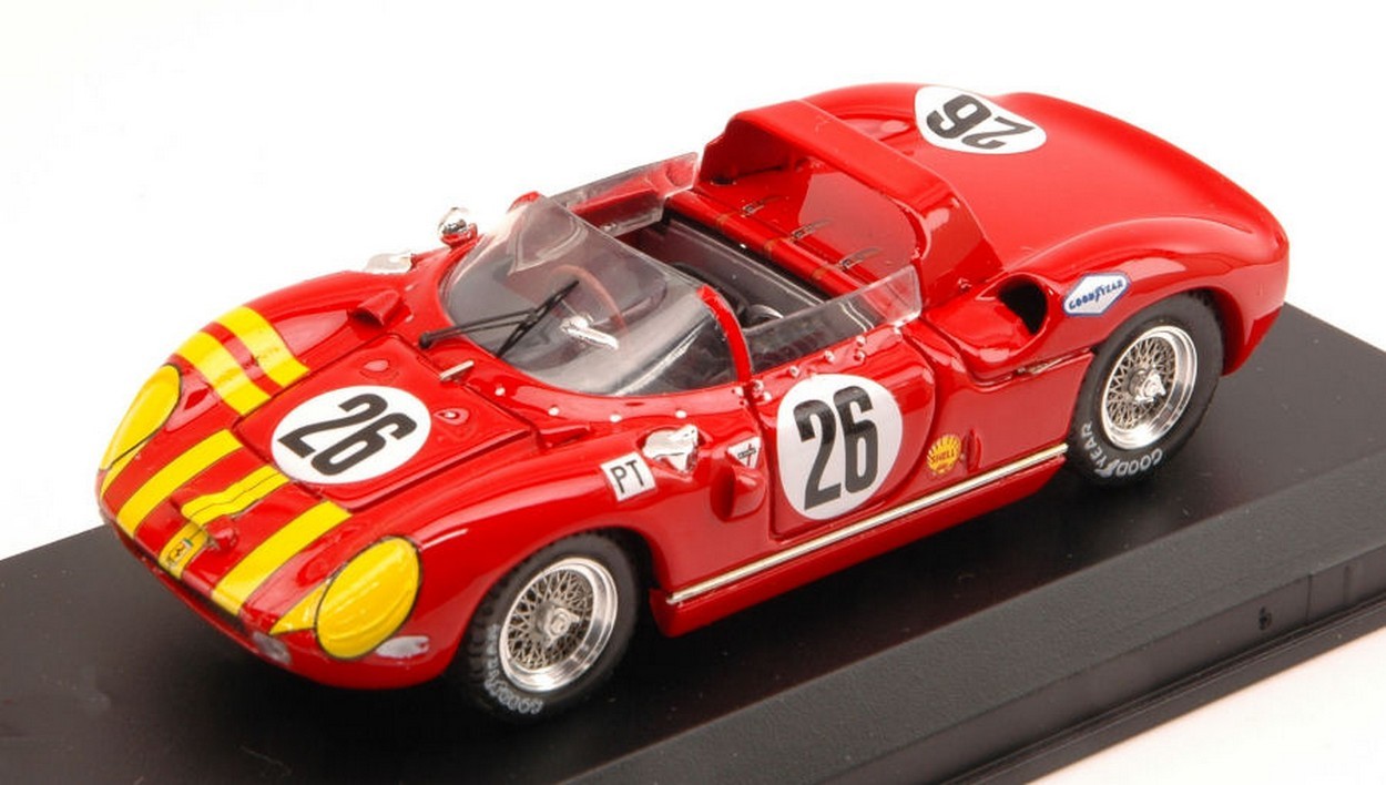 MODELLINO IN SCALA COMPATIBILE CON FERRARI 330 P N.26 34th SEBRING 1965 GROSSMAN-HUDSON 1:43 ART MODEL AM0175