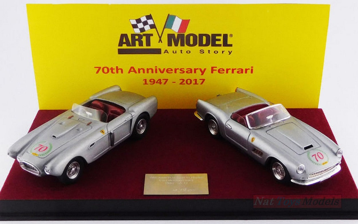 MODELLINO IN SCALA COMPATIBILE CON FERRARI 340 MEXICO SPYDER-FERRARI 250 CALIF.70mo ANNIV.FERRARI 1947/2017 ART MODEL AM0374