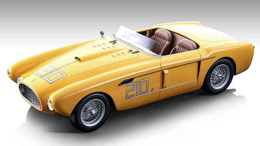 MODELLINO IN SCALA COMPATIBILE CON FERRARI 340 MEXICO SPYDER N.210 WATKINS GLEN 1955 PRESTON GRAY 1:18 TECNOMODEL TMD18212C