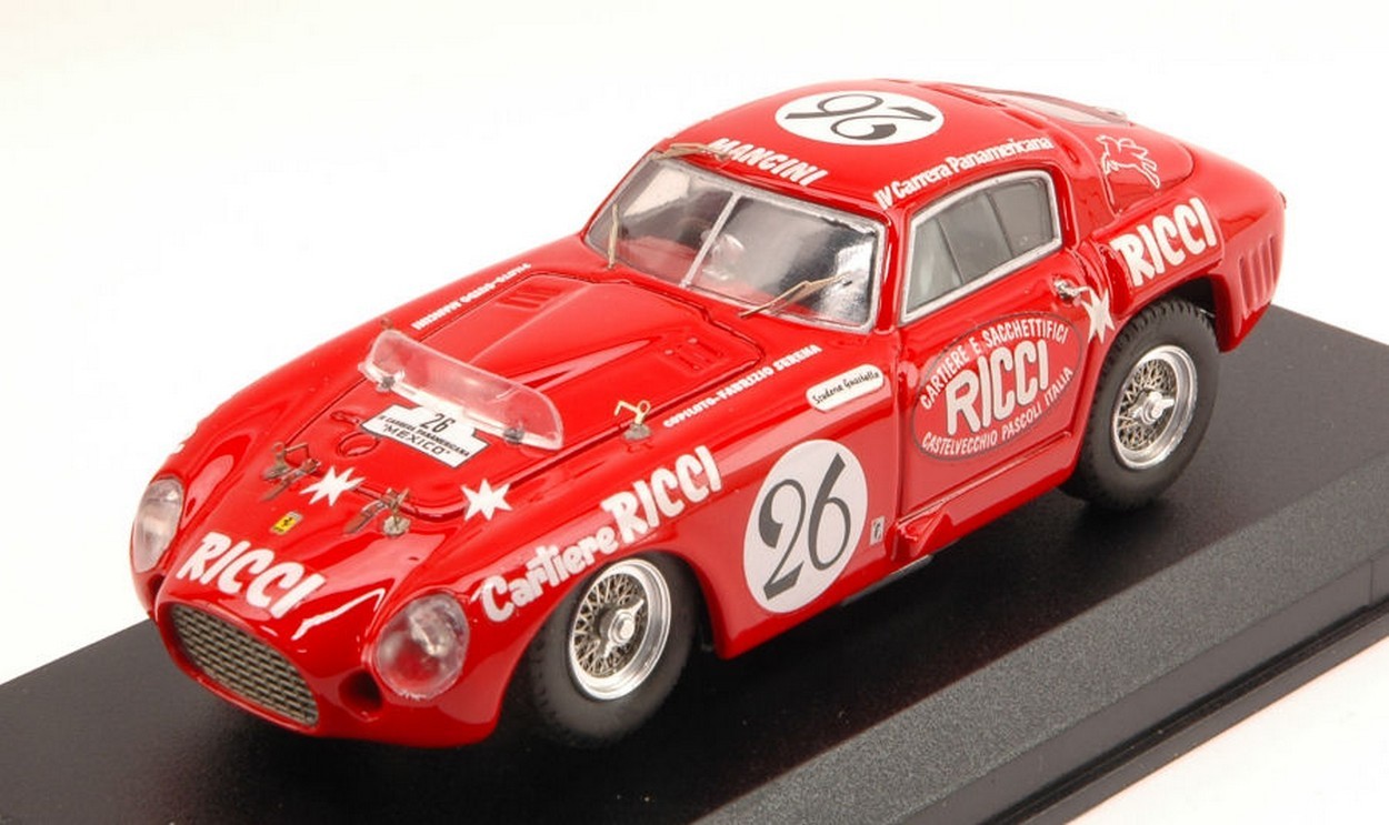 MODELLINO IN SCALA COMPATIBILE CON FERRARI 375 MM N.26 4th CARRERA PANAMERICANA 1953 SERENA-MANCINI 1:43 ART MODEL AM0282