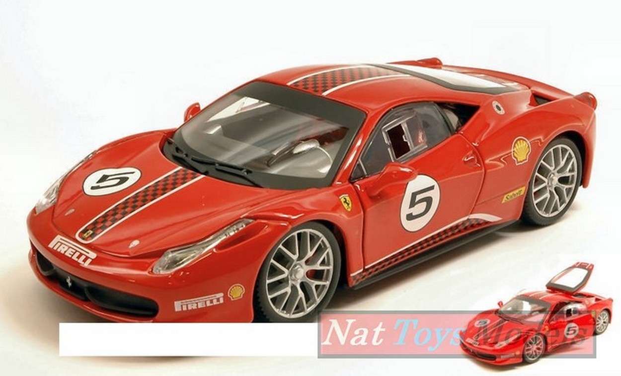 MODELLINO IN SCALA COMPATIBILE CON FERRARI 458 CHALLENGE 2009 1:24 BURAGO BU26302