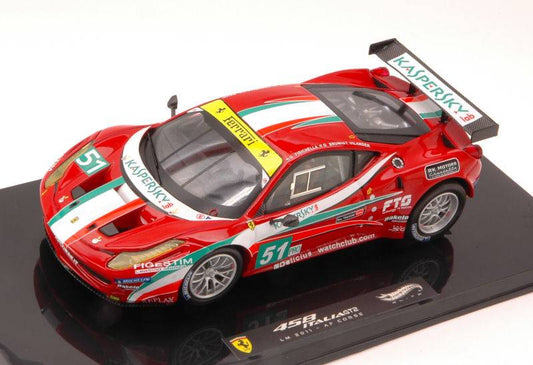 SCALE MODEL COMPATIBLE WITH FERRARI 458 ITALIA GT2 N.51 13th LM 2011 FISICHELLA-BRUNI-VILANDER 1:43 HOT WHEELS HWX5497