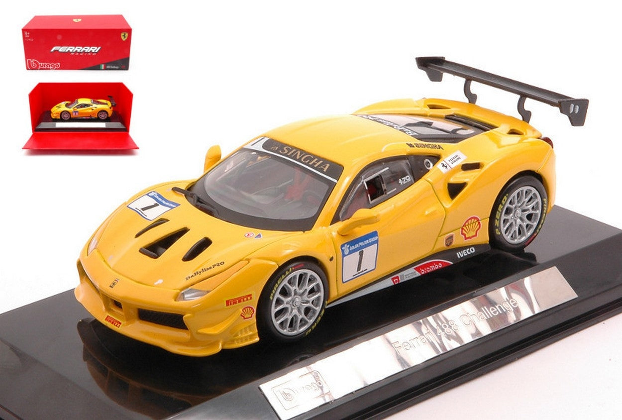 SCALE MODEL COMPATIBLE WITH FERRARI 488 CHALLENGE N.1 2016 1:43 BURAGO BU36306