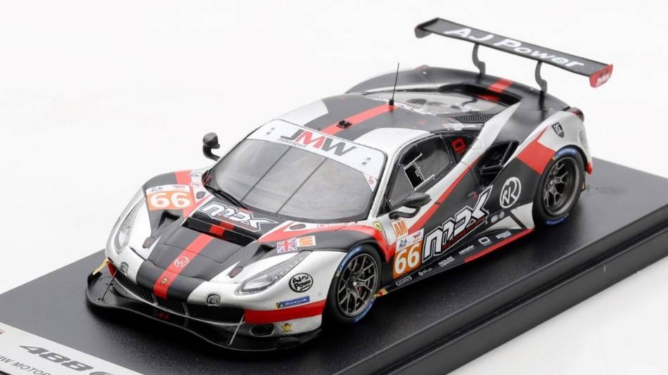 MODELLINO IN SCALA COMPATIBILE CON FERRARI 488 GTE EVO JMW M.N.66 LM 2022 VAN DER ZANDE/KVAMME/HART 1:43 LOOKSMART LSLM149