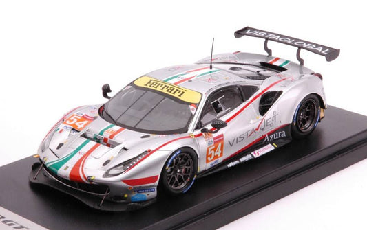 MODELLINO IN SCALA COMPATIBILE CON FERRARI 488 GTE EVO N.54 LMGTE 24H LM 2021 FLOHR/FISICHELLA/CASTELL.1:43 LOOKSMART LSLM124