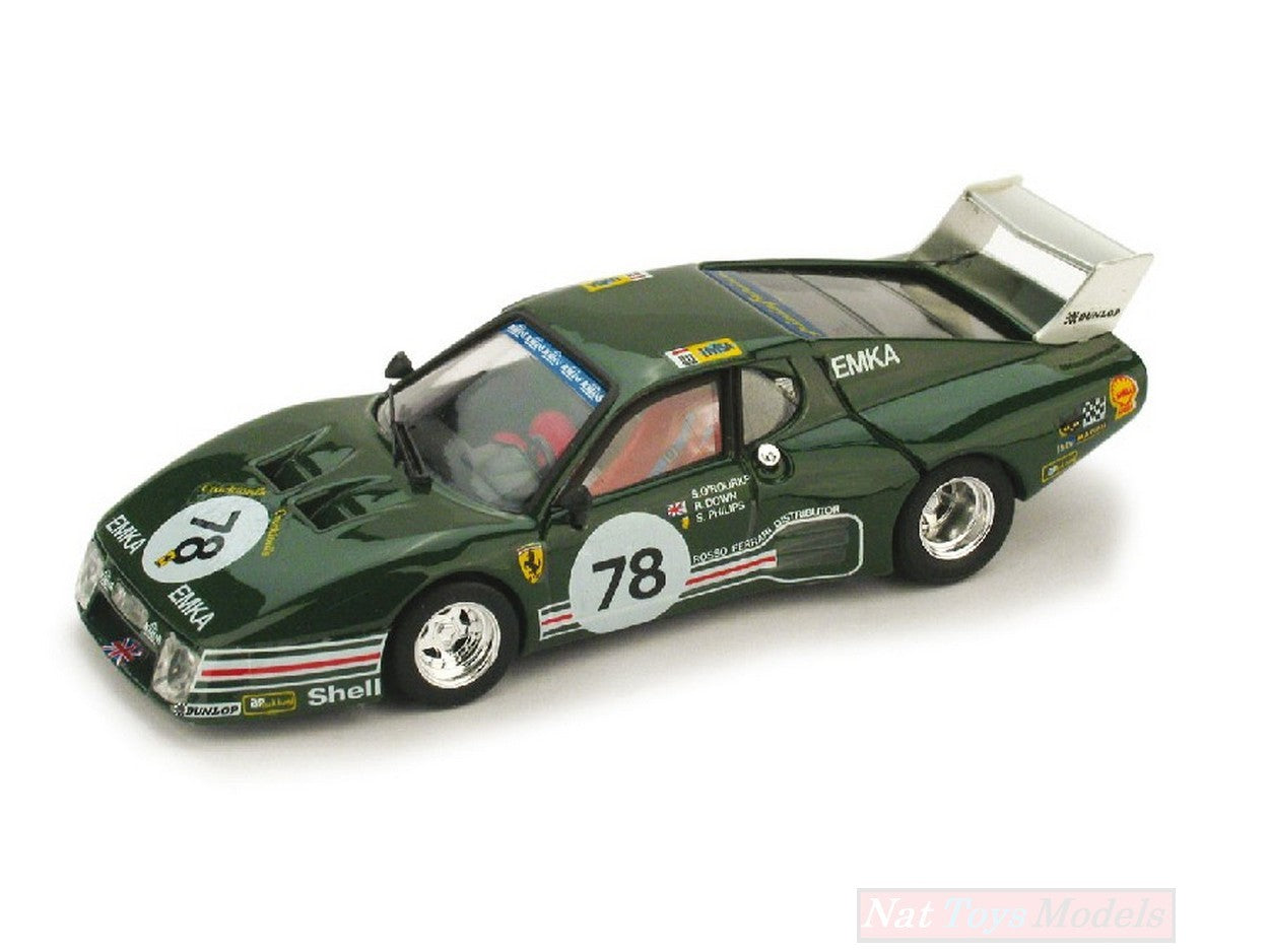 SCALE MODEL COMPATIBLE WITH FERRARI 512 BB LM N.78 23th LE MANS 1980 O.ROURKE-DOWN-PHILIPS 1:43 BRUMM BM0212