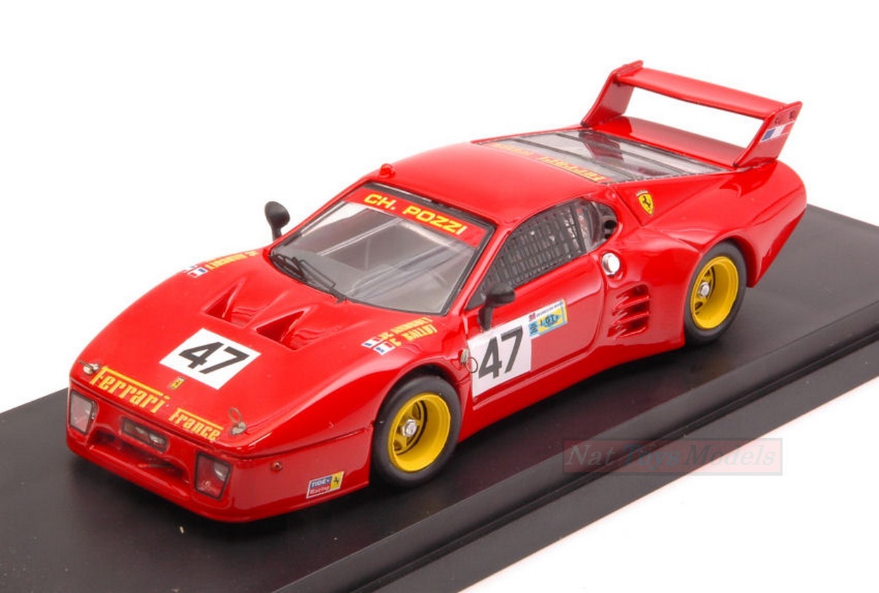 MODELLINO IN SCALA COMPATIBILE CON FERRARI 512 BB N.47 5th (1st.CLASS) LM 1981 ANDRUET-BALLOT LENA-REGOUT BEST MODEL BT9671