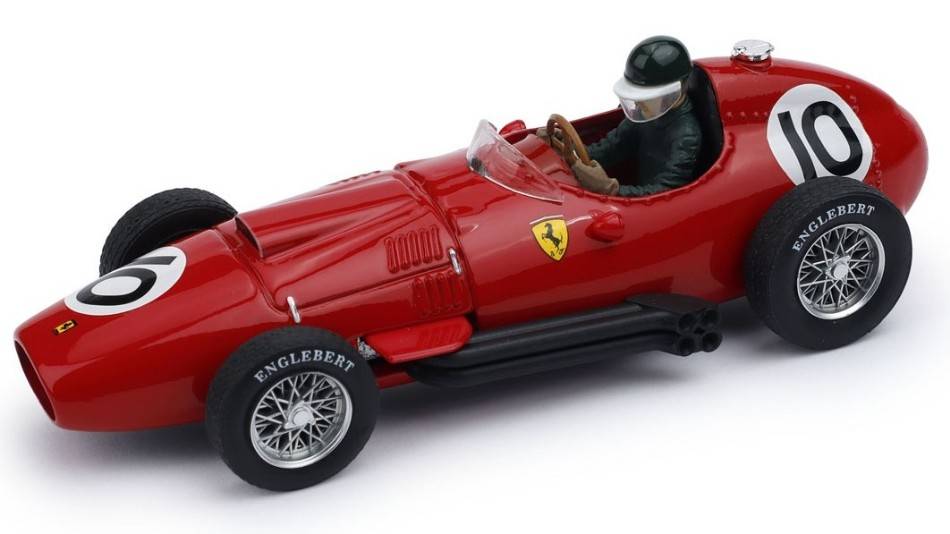 MODELLINO IN SCALA COMPATIBILE CON FERRARI 801 F1 N.10 3rd GR.BRITAIN GP 1957 MIKE HAWTHORN W/PILOTE 1:43 BRUMM BM0122CH