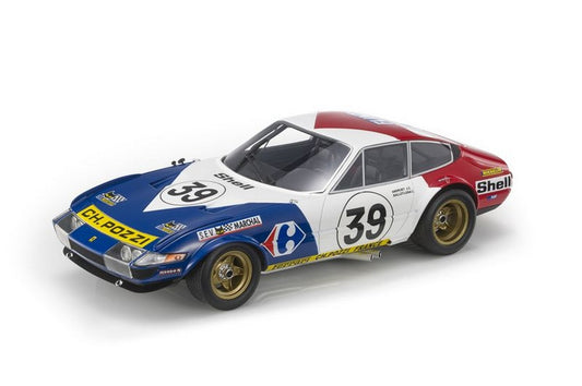 MODELLINO IN SCALA COMPATIBILE CON FERRARI DAYTONA N.39 LE MANS 1972 1:18 TOPMARQUES TOP114C