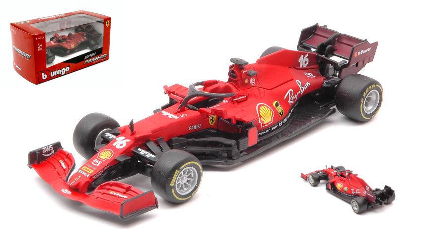 SCALE MODEL COMPATIBLE WITH FERRARI F1 SF21 N.16 2021 CHARLES LECLERC 1:43 BURAGO BU36829L