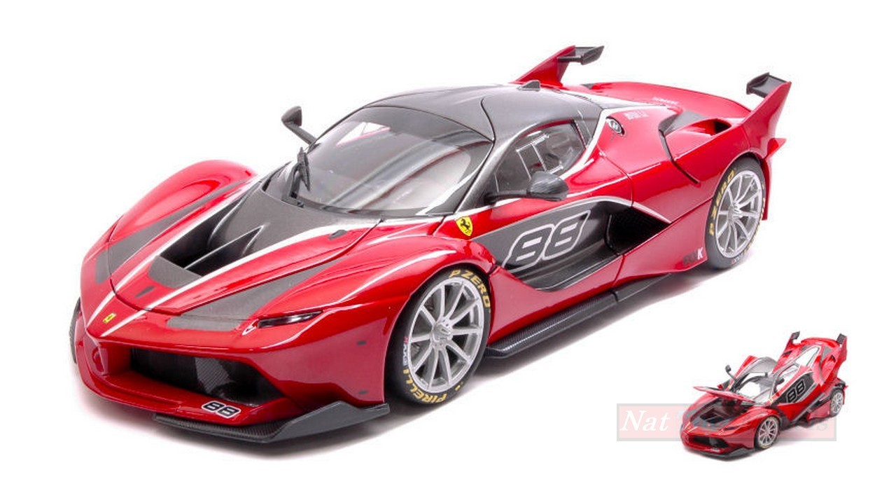 MODELLINO IN SCALA COMPATIBILE CON FERRARI FXX-K N.88 RED SIGNATURE 1:18 BURAGO BU16907R