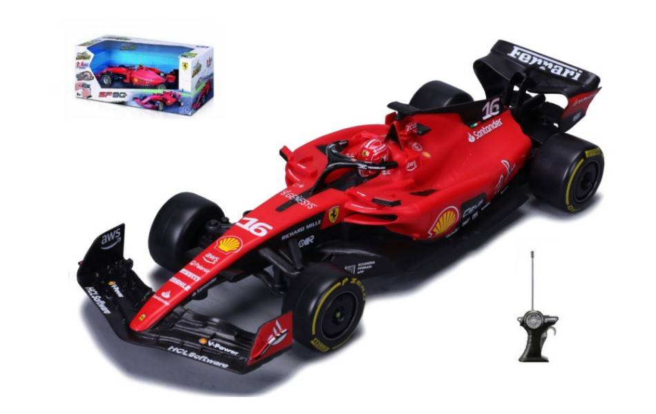 MODÈLE RÉDUIT COMPATIBLE AVEC FERRARI SF-23 F1 N.16 CHARLES LECLERC RADIOCOMMANDE 2,4 GHZ 1:24 MAISTO MI82357L