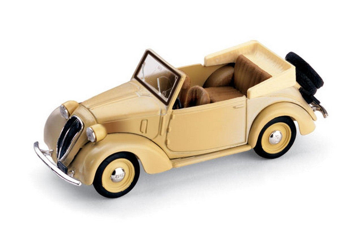 MODELLINO IN SCALA COMPATIBILE CON FIAT 1100 (508C) CABRIOLET COLONIALE 1937 BEIGE 1:43 BRUMM BM0085