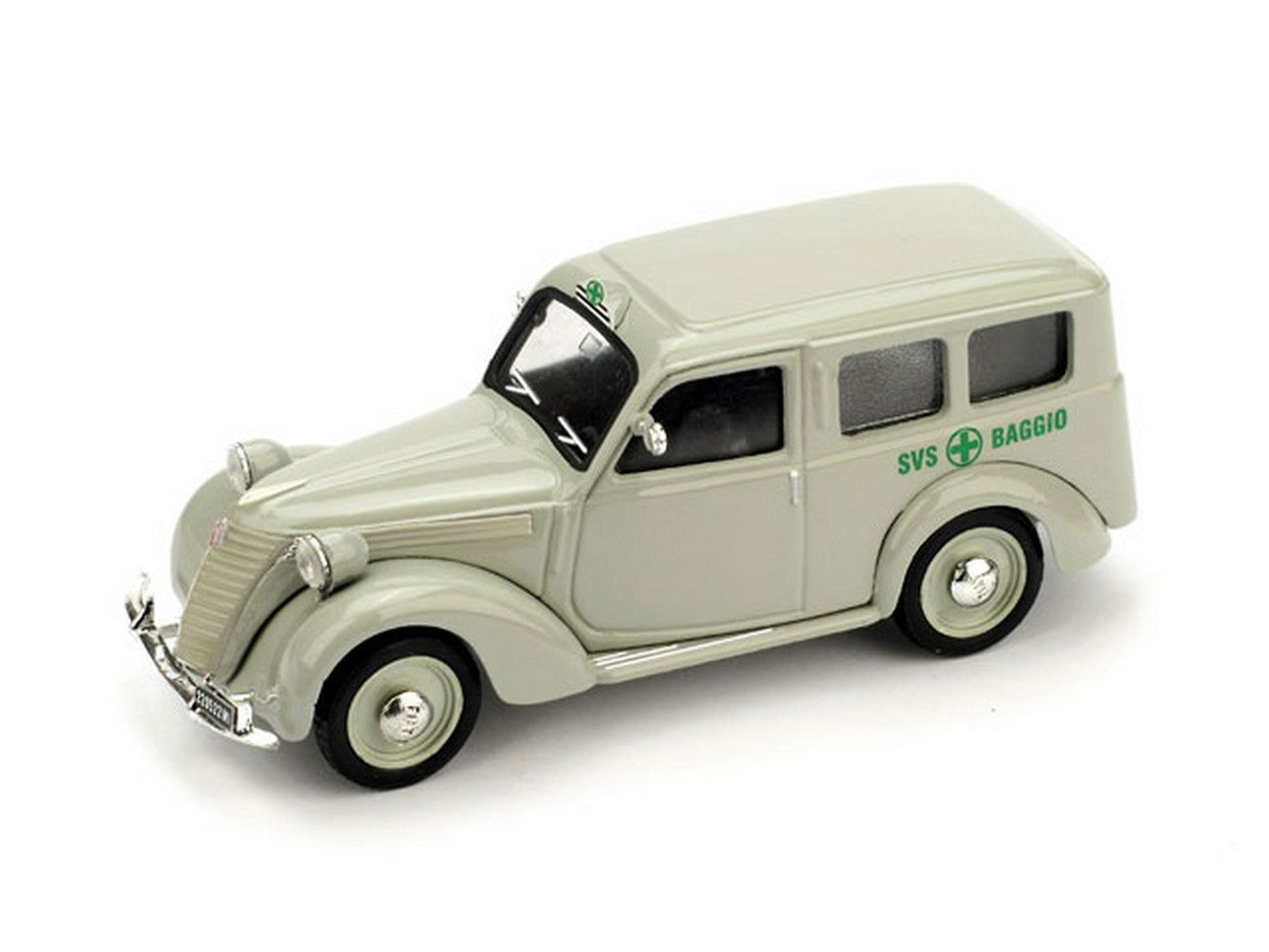 SCALE MODEL COMPATIBLE WITH FIAT 1100 AMBULANCE GREEN CROSS BAGGIO 1:43 BRUMM BM0179D