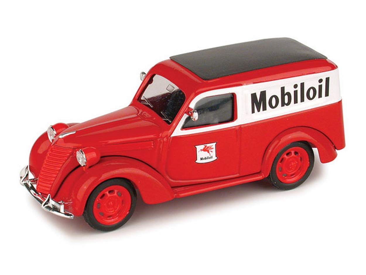 MODELLINO IN SCALA COMPATIBILE CON FIAT 1100 E FURGONE MOBILOIL 1956 1:43 BRUMM BM0344B