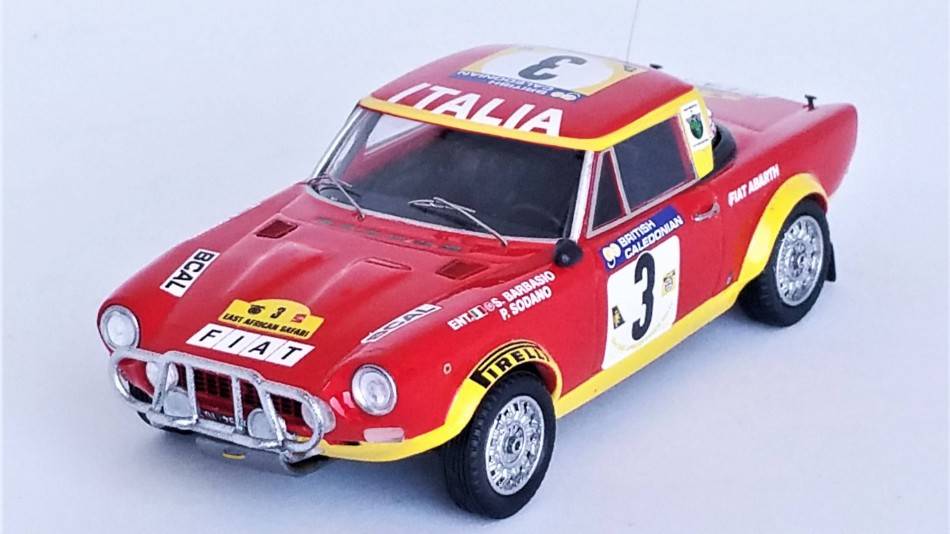 SCALE MODEL COMPATIBLE WITH FIAT 124 ABARTH N.3 EAST AFRICAN SAFARI 1974 BARBASIO/SODANO 1:43 TROFEU TFDSN105