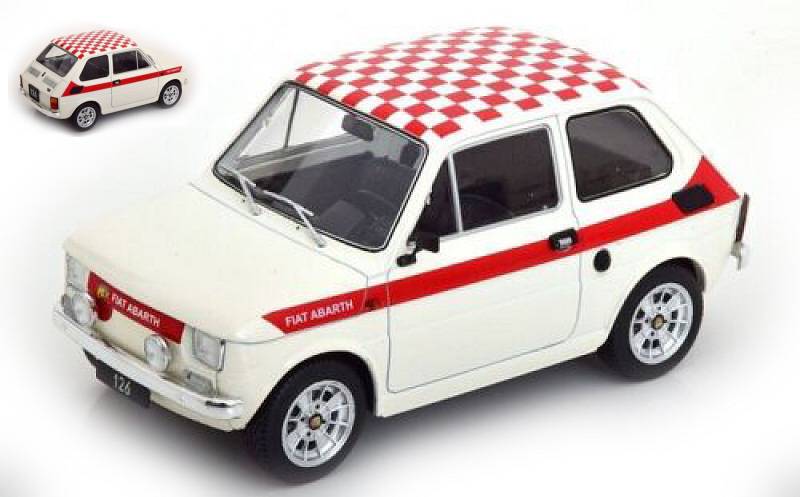 MODELLINO IN SCALA COMPATIBILE CON FIAT 126 ABARTH 1972 WHITE 1:18 MODELCARGROUP MCG18325