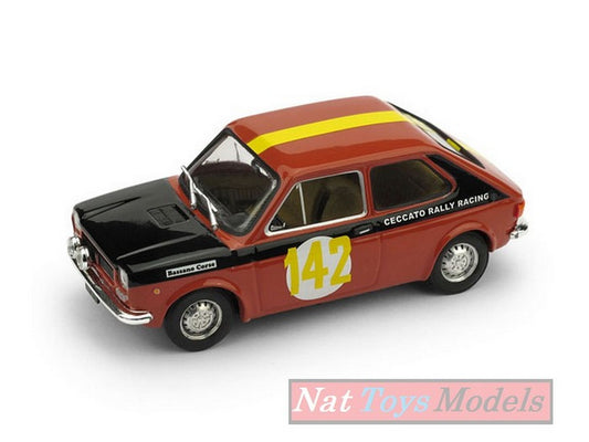 MODELLINO IN SCALA COMPATIBILE CON FIAT 127 N.142 RALLY DUE VALLI 1972 PINO CECCATO 1:43 BRUMM BM0553